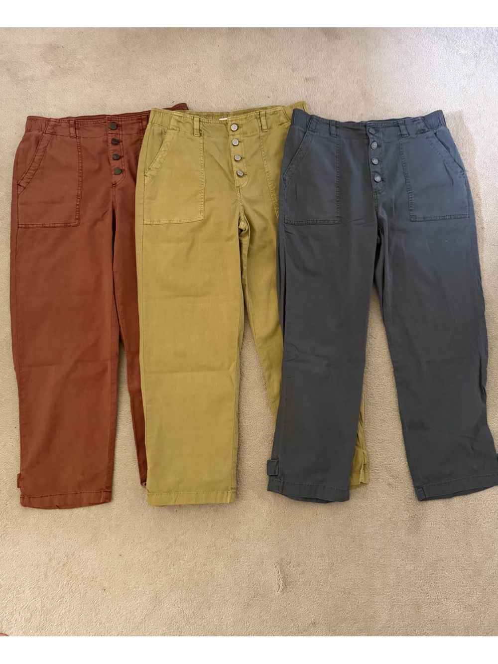 Sonoma Ankle Capris in Rust, Olive, Charcoal